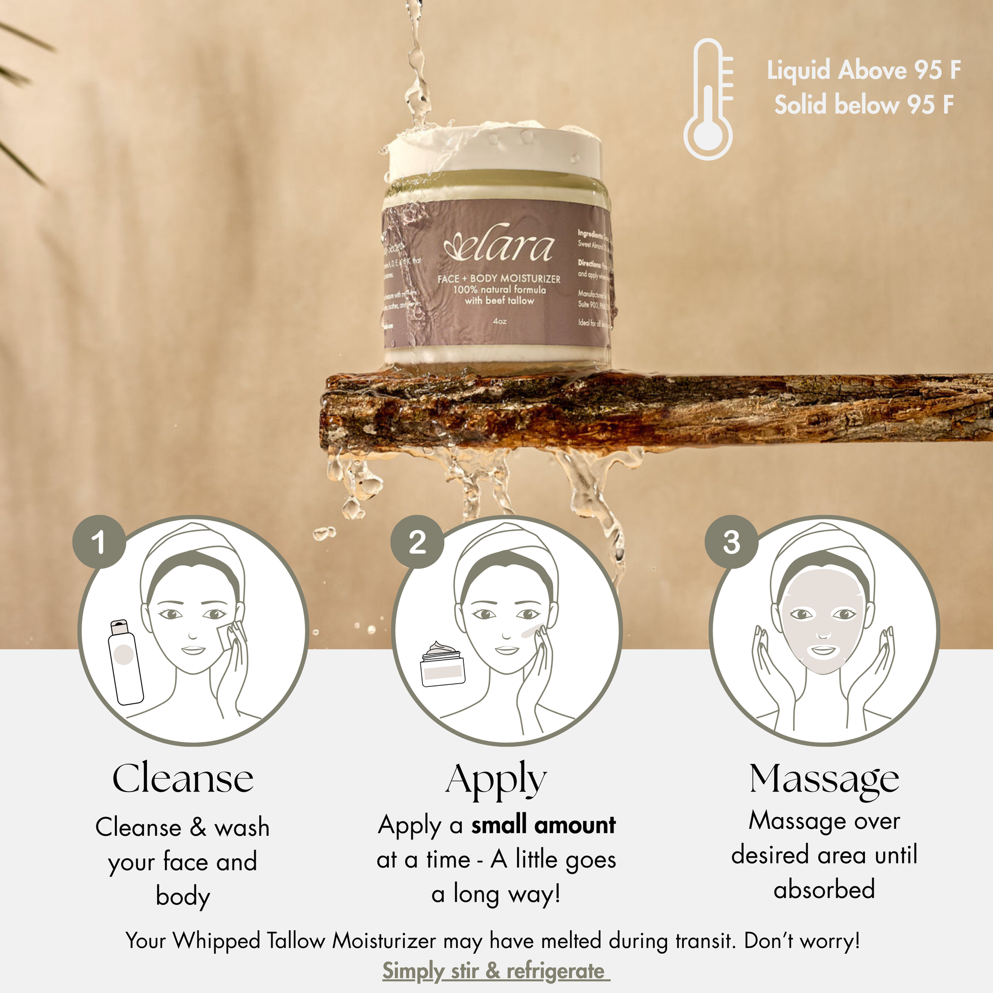 Beef Tallow Skin Moisturizer Lavender