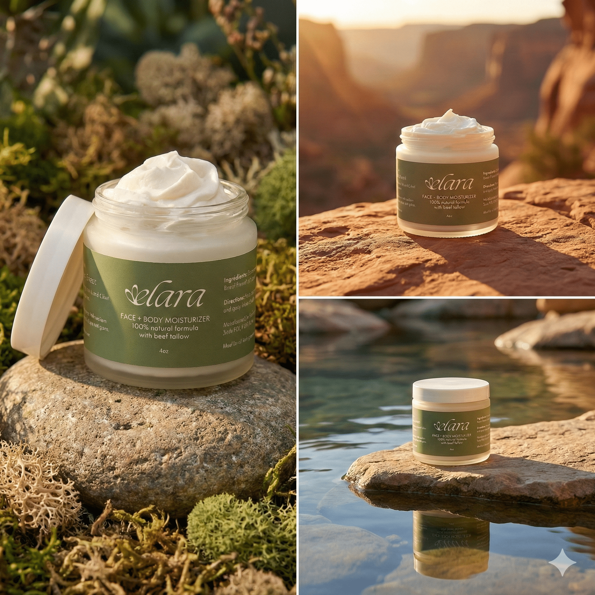 Beef Tallow for Face & Body - Moss Scent - Elara Skincare